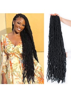 Soft Locs 36 Inch Crochet Hair 6 Packs New Faux Locs Crochet Braids Hair Pre Looped Synthetic Curly Soft Faux Crochet Locs Hair Extension Goddess Locs Crochet Braids 36 Inch Pack of 6 1B