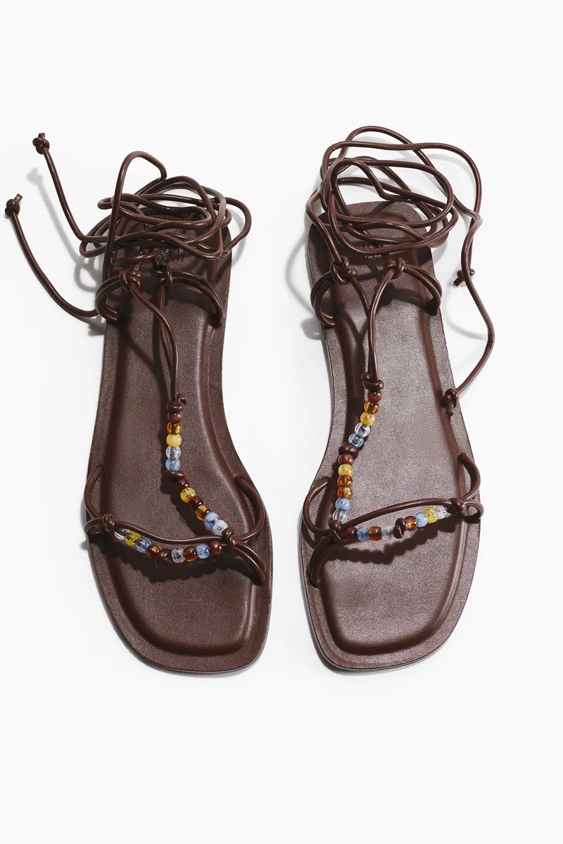H&M Bead-detail strappy sandals