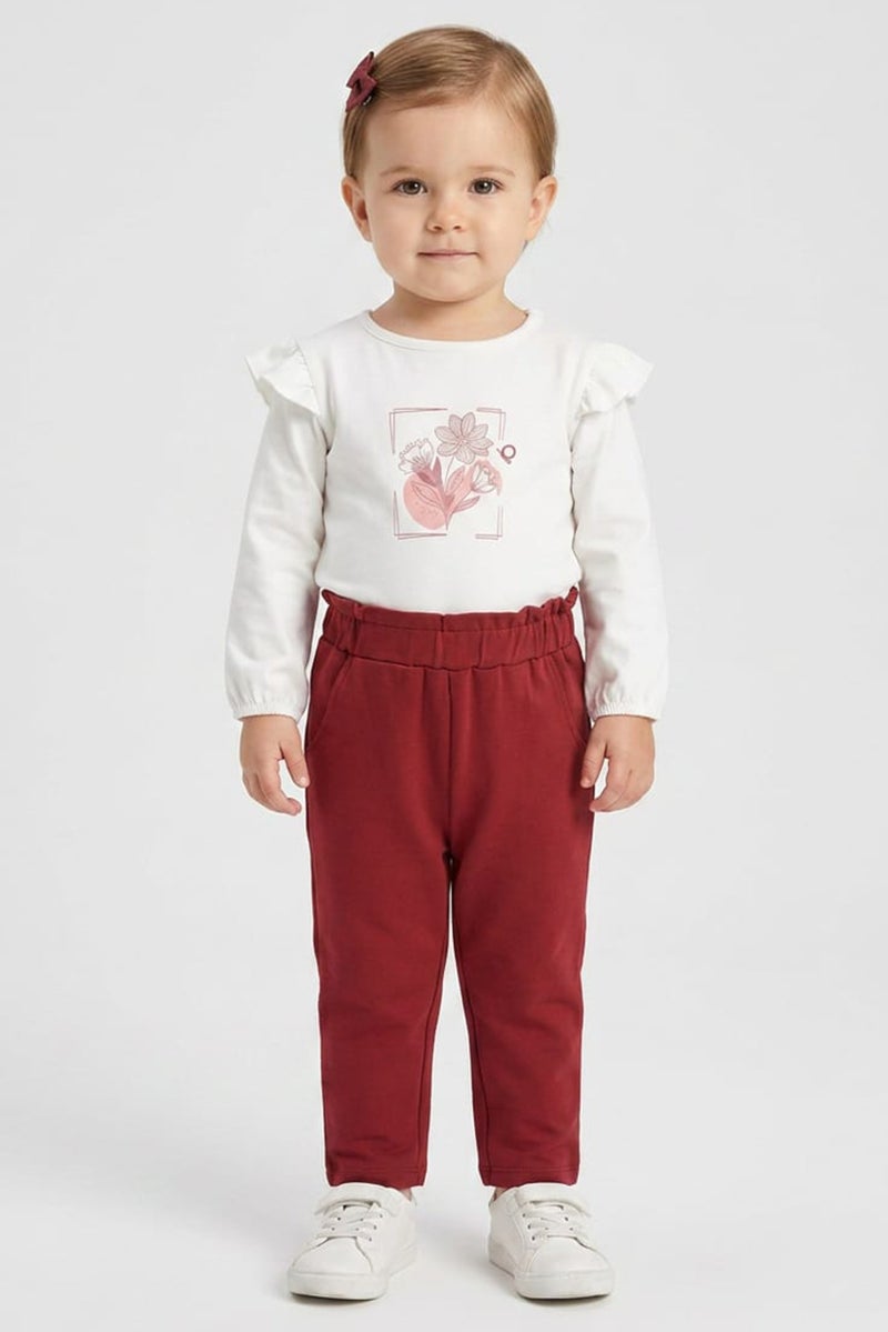 POPEES Toddlers Girl 2 Pieces Graphic Print Top And Pant Set, Multicolor - Image 1