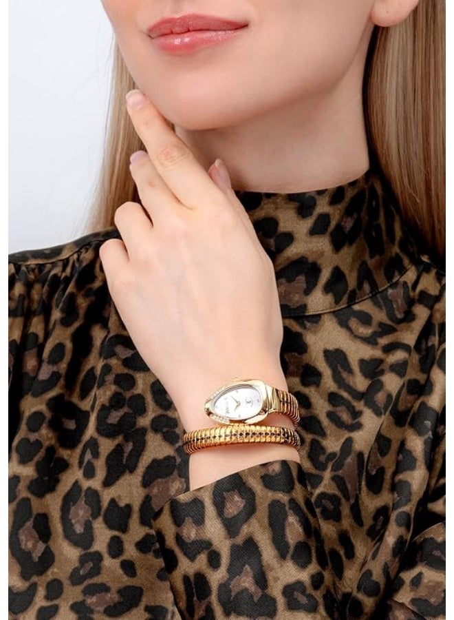 جاست كافالي Just Cavalli Women's Signature Snake Quartz Watch JC1L251M0025 – Stainless Steel Bracelet - Image 4