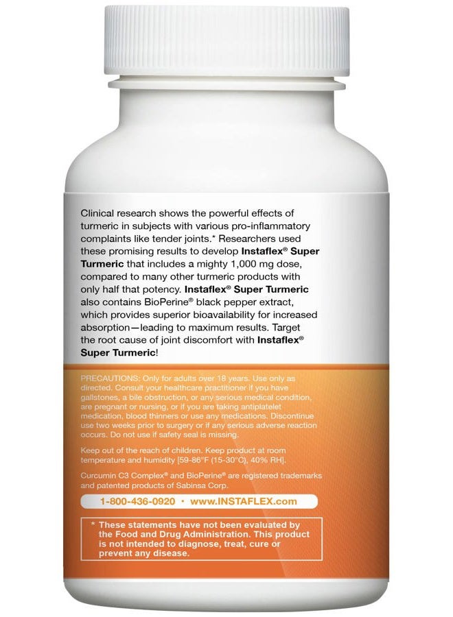 Instaflex Super Turmeric - 1000mg Turmeric Curcumin with BioPerine, Black Pepper Extract, 95% Curcuminoids, 30 Count - Image 3