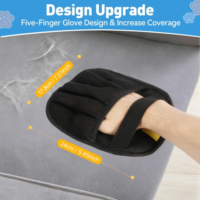 Wolnivi Pet Hair Removal Glove for Cats & Dogs, Five-Finger Electrostatic Pet Hair Remover Glove Reusable Brush Pet Hair Tool for Carpet, Car Seat, Couch and Laundry - Image 2