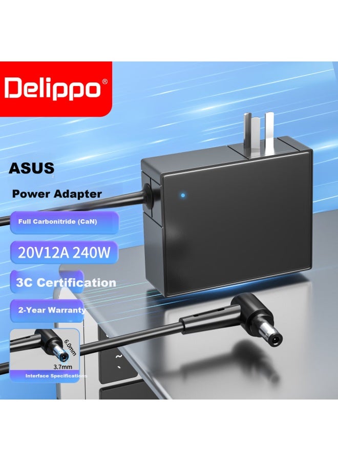 Delippo 240w High Power Travel Charger Portable Power Adapter 20v12a For Asus Rog Zephyrus G14 G15 Tuf Dash F15 Fx507z Tuf Gaming Laptop - Image 1