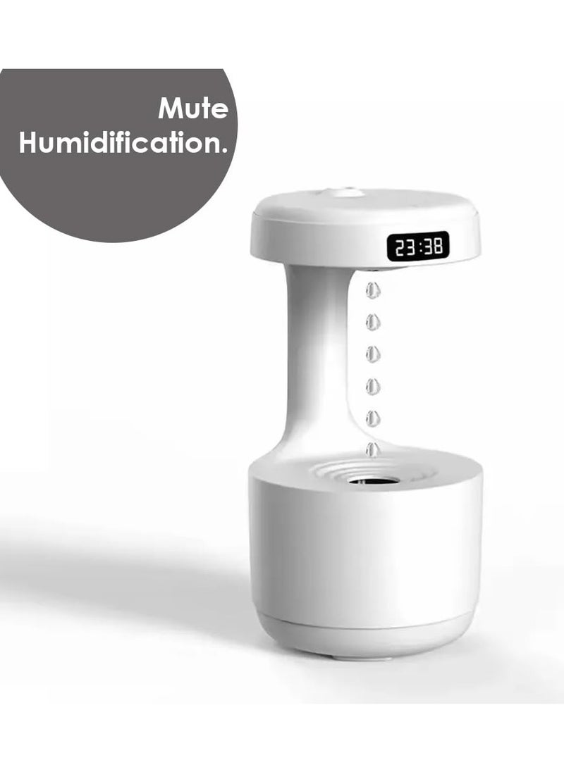 Generic Anti Gravity Water Drop Humidifier, 600ml Anti-Gravity Humidifier Cool Mist Quiet, LED Clock Fountain Humidifier Water Flows Back Visual, Ultrasonic Air Humidifiers for Bedroom  - Image 3