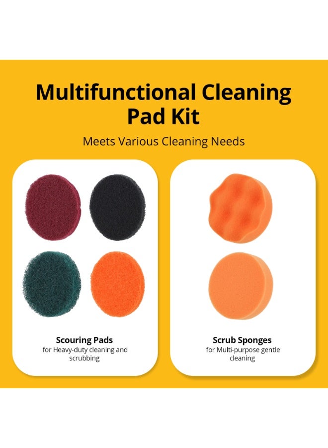 INKBIRDPLUS Universal Drill Brush Set, 22-Pack Drill Scrubber Brushes Attachments with Scouring Pads, Scrub Sponges & Extension Rod, Premium Drill Cleaning Kit for Bathroom, Kitchen, Carpet Washing, Car Polishing - Image 4