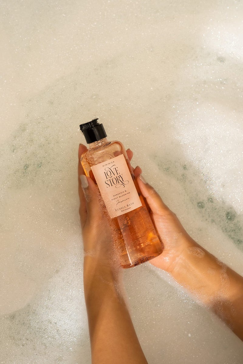 Kimirica Love Story Bubble Bath Bottle, 100% Vegan and Paraben Free with Goodness of Ginkgo Biloba & White Tea Extracts, Pro-Vitamin B5, Aloe Vera & Vitamin E, 290 ml - Image 3