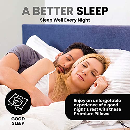 ATOOTFUSION 100% Recyclable Black Hosiery Firm Medium Hard Cotton Bed Pillow for Real Perfect Neck Support (16" x 26") Firm Pillow White Satin Strip Pack of 02 - Image 3