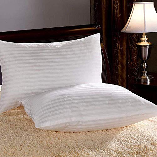 ATOOTFUSION 100% Recyclable Black Hosiery Firm Medium Hard Cotton Bed Pillow for Real Perfect Neck Support (16" x 26") Firm Pillow White Satin Strip Pack of 02 - Image 4