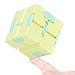 WUQID Infinitycube Fidget Toy Stress Relieving Fidgeting Game for Kids and AdultsCute PocketSized Unique Gadget for Anxiety Relief and Kill Time Macaron Yellow - Image 3