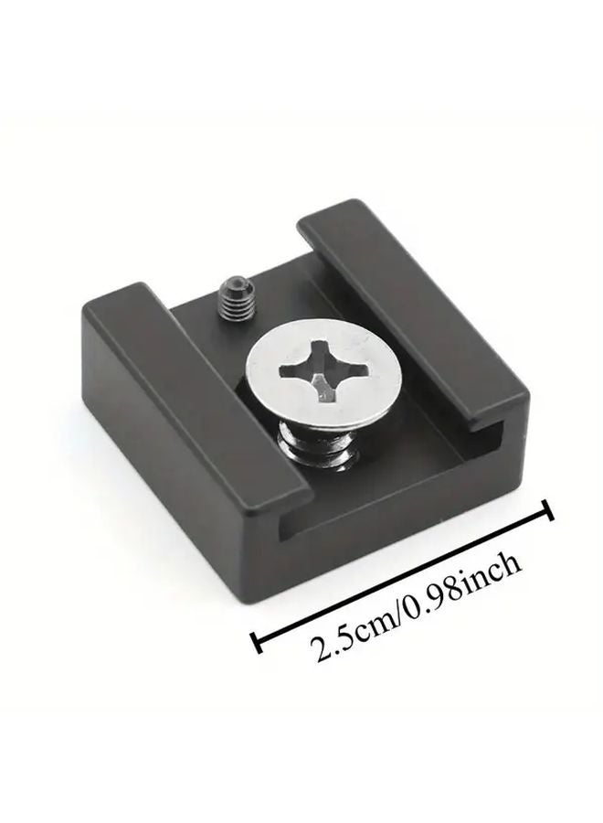Black Hot Shoe Mount Adapter 2pcs DSLR Camera Bracket Compact Durable - Image 3