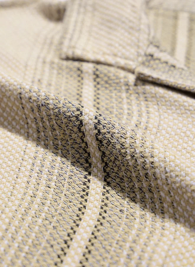 The Souled Store  The Souled Store Men Regular Fit Striped Beige Shirt  | Best Price UAE
