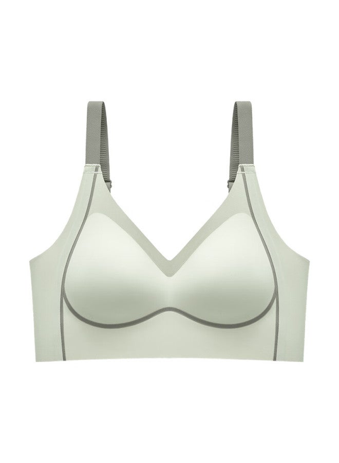 Finseech Fenshique Invisible Soft Support Fixed Inner Cup Massage Granule Side Gathering Bra Mint Green XL - Image 2