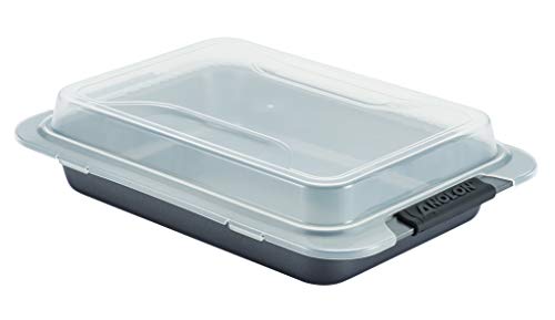 Anolon Advanced Nonstick Baking Pan With Lid / Nonstick Cake Pan With Lid, Rectangle - 9 Inch x 13 Inch, Gray - Image 1
