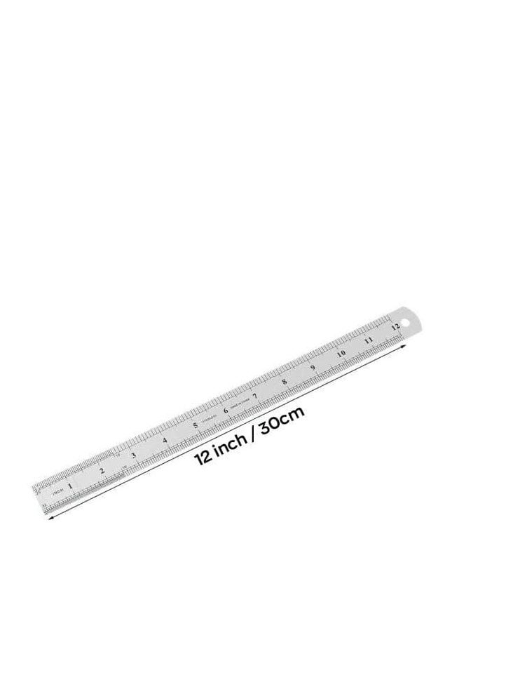 MARKQ 30cm Metal Ruler, Stainless Steel Scale for School, Office, Home, Architect, Engineers, Craft Supplies  - Image 2