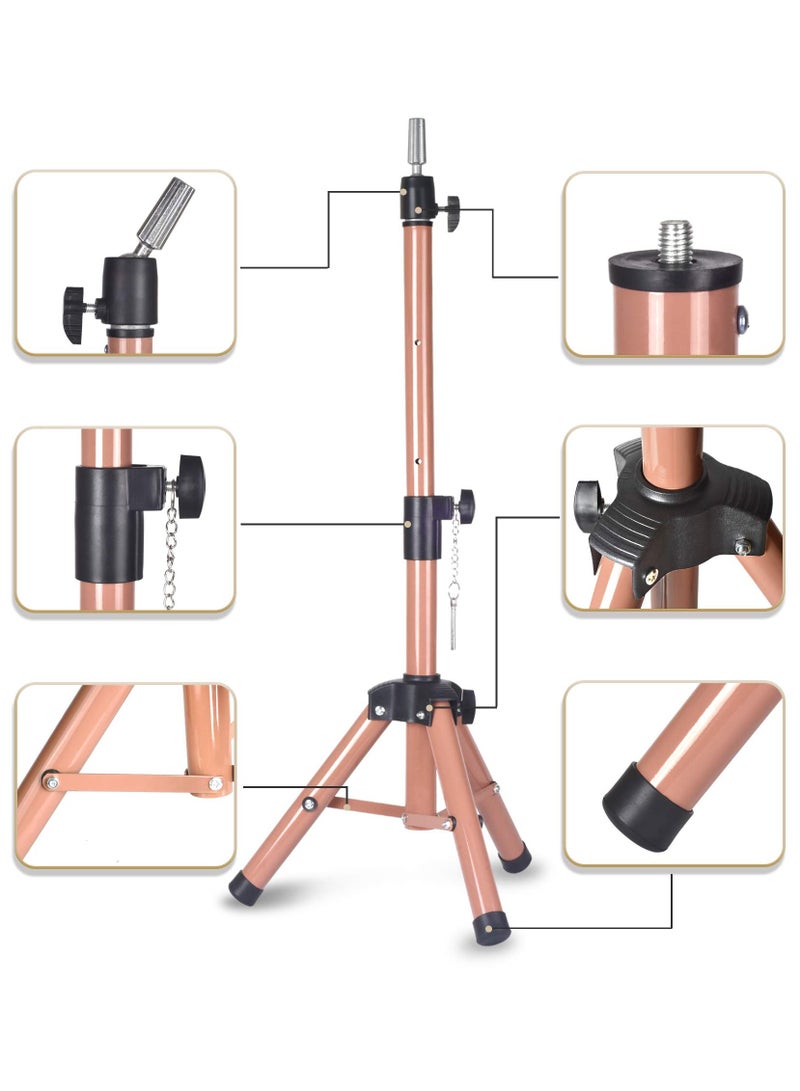 KASTWAVE Wig Stand Tripod Mannequin Head Stand, Adjustable Heavy Duty Wig Head Stand for Cosmetology Hairdressing Training(40 Inches) - Image 3