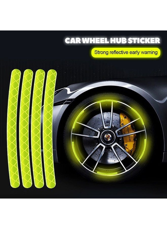 yalilai 40 PCS Car Wheel Hub Reflective Sticker Night Driving Safety Warning Strip, Glow in The Dark Car Wheel Rim Tape Reflective Stripes Decals Stickers,Car Decoration white - Image 5