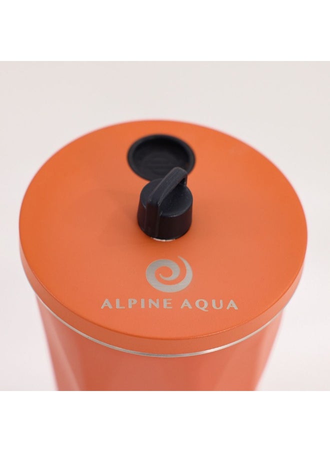 DANUBE HOME Alpine Aqua Travel Tumbler Stainless Steel Vacuum Insulated with Lid and Straw Orange 600ml  - Image 1