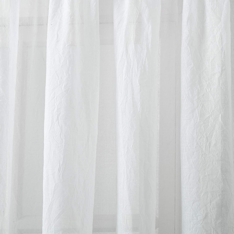 No. 918 Tayla Crushed Texture Semi-Sheer Rod Pocket Curtain Panel, 50" x 95", White - Image 3