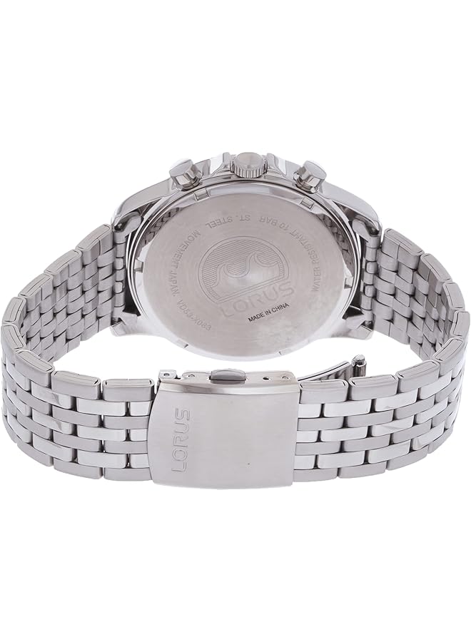 LORUS Rt333Gx9 Men Quartz 100M Water Resistant Chronograph Stainless Steel Silver With Black Dial - Image 2