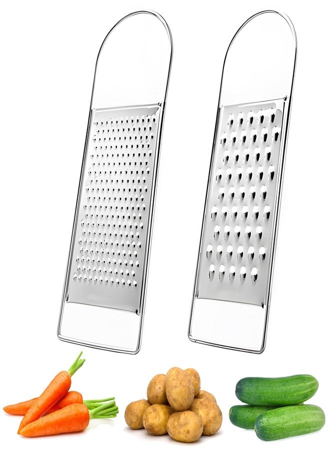 SCORYULE Cheese Grater Handheld, HIA Flat Coarse Stainless Steel Graters for Kitchen, Food Grater with Anti-Slip Handle, Perfect for Potato, Vegetable, Butter, Parmesan Cheese - Image 1