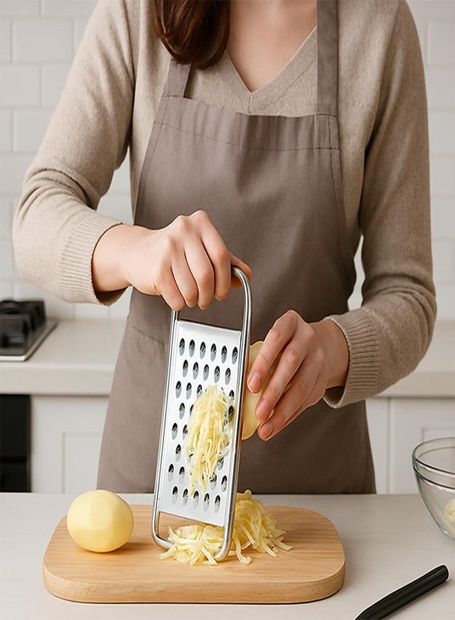 SCORYULE Cheese Grater Handheld, HIA Flat Coarse Stainless Steel Graters for Kitchen, Food Grater with Anti-Slip Handle, Perfect for Potato, Vegetable, Butter, Parmesan Cheese - Image 4