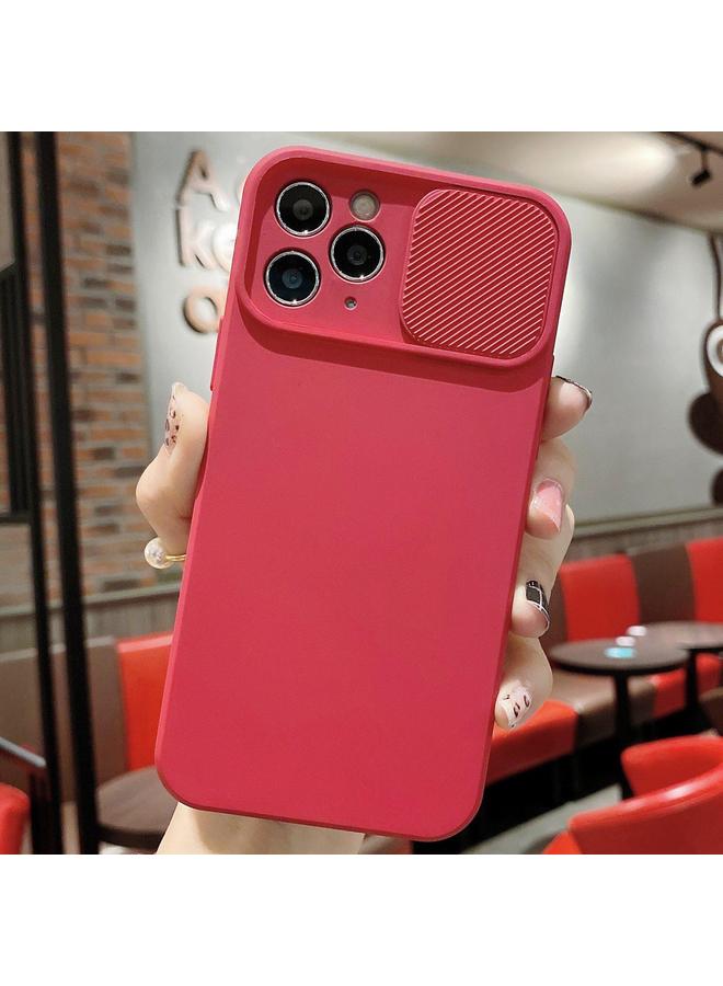 زبون جراب لهاتف iPhone 11 Pro Max مزود بدرع كاميرا منزلق من السيليكون السائل TPU - Image 1