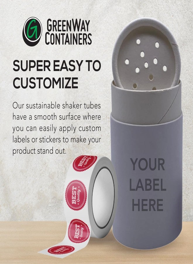 GREENWAY CONTAINERS GreenWay 2oz / 60g Small Kraft Paper Shaker Tubes with Sifters & Lids - 6 Pack Biodegradable Containers for Powdered Cosmetics - Fully Compostable Spice Sifting Tubes with Small Holes - Brown - Image 5