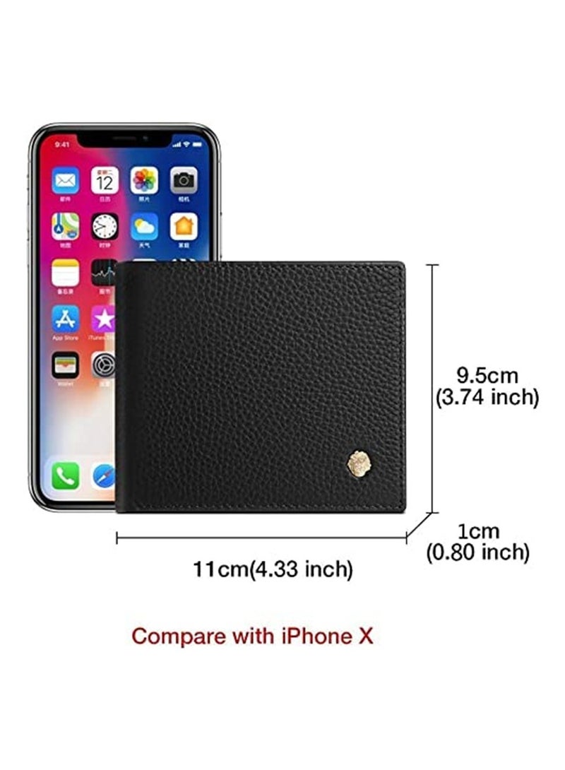 Men's Wallets, Genuine Cow Leather Wallet, with Zipper Coin Pocket, Casual Men Purse, Slim Short Wallet, Gift for Father - Image 2