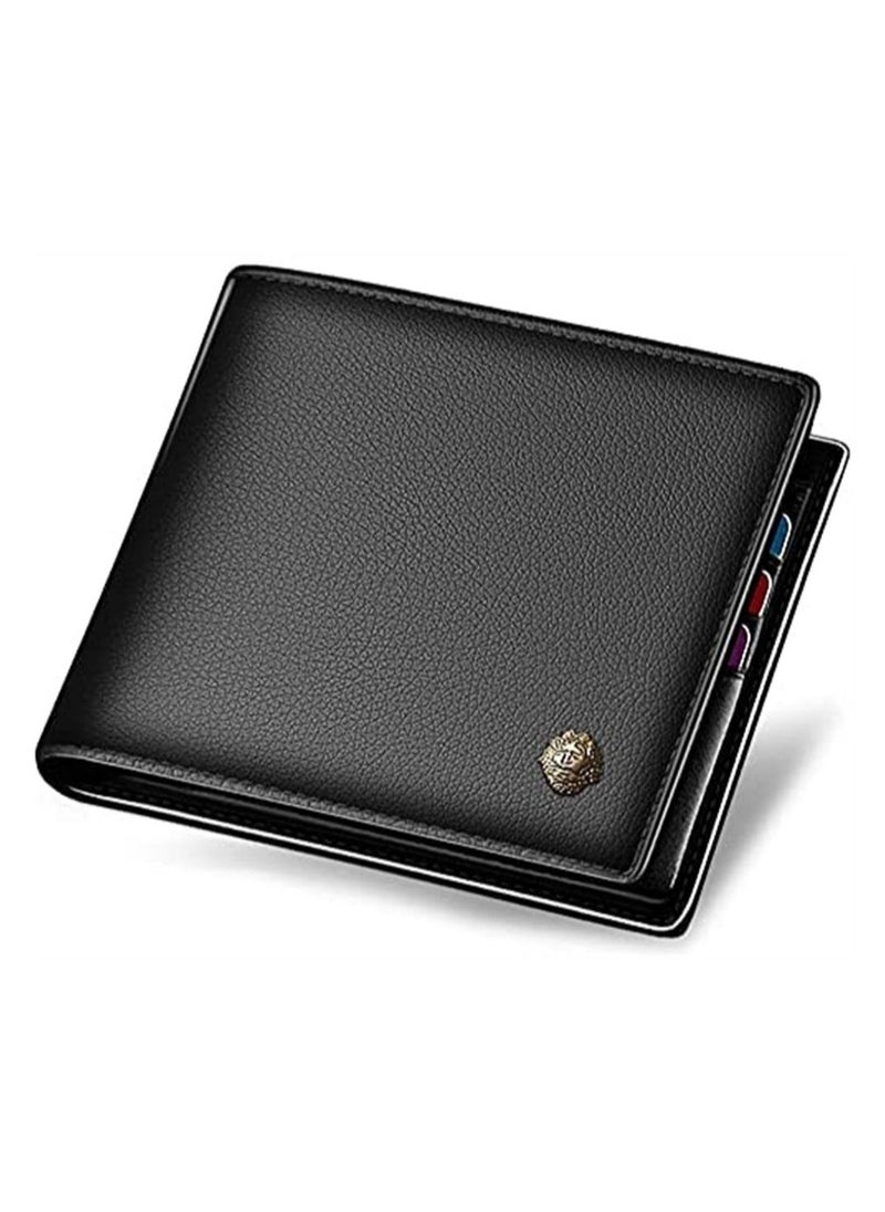 Generic Men's Wallets, Genuine Cow Leather Wallet, with Zipper Coin Pocket, Casual Men Purse, Slim Short Wallet, Gift for Father  - Image 1