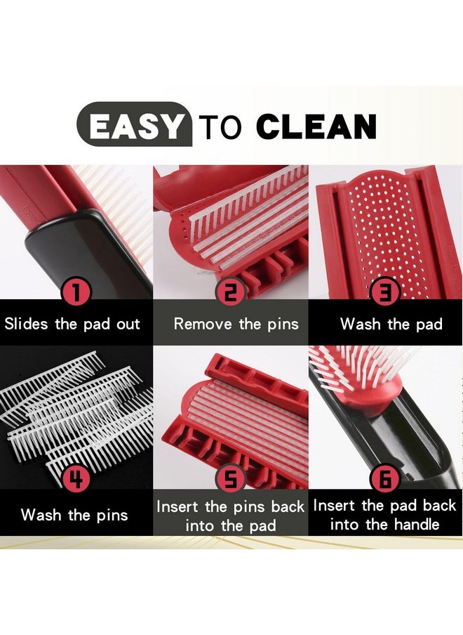 Enjoy Holiday 1981 - 2 PCS Hair Brush for Women Men Curly Wet or Dry Hair 9 Row 5 Row Classic Styling Brushes for Natural Thick Hair, Blow Separating, Shaping Defining Detangling Curls Tools Travel Bristle Black Hairbrush - Image 1