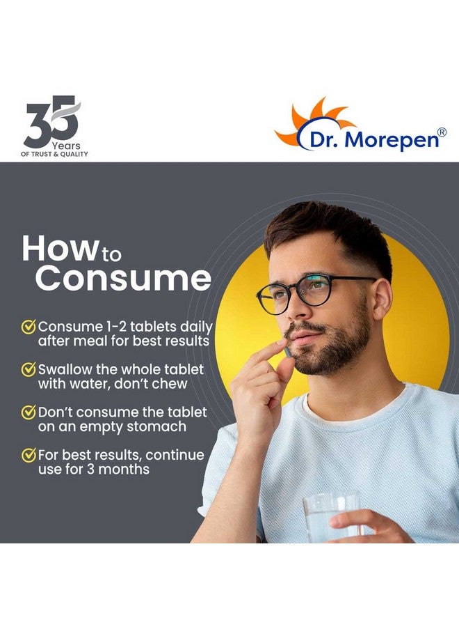Dr. Morepen DR. MOREPEN Testo Boost For Men Enriched With Gokshura, Shilajit, Safed Musli, Ashwagandha, L-Arginine, & Ophiocodyceps Sinensis - 60 Veg Tablets - Image 4