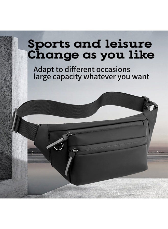 Large Crossbody Fanny Pack, Adjustable shoulder bag, Suitable for men and women, Stylish waterproof waist bag, Cell phone bag, wallet,Exercise Travel Leisure Walking Running Hiking Cycling - Image 3