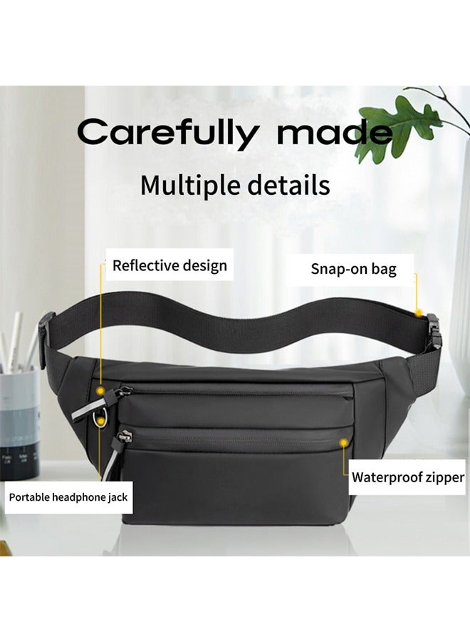 Large Crossbody Fanny Pack, Adjustable shoulder bag, Suitable for men and women, Stylish waterproof waist bag, Cell phone bag, wallet,Exercise Travel Leisure Walking Running Hiking Cycling - Image 4