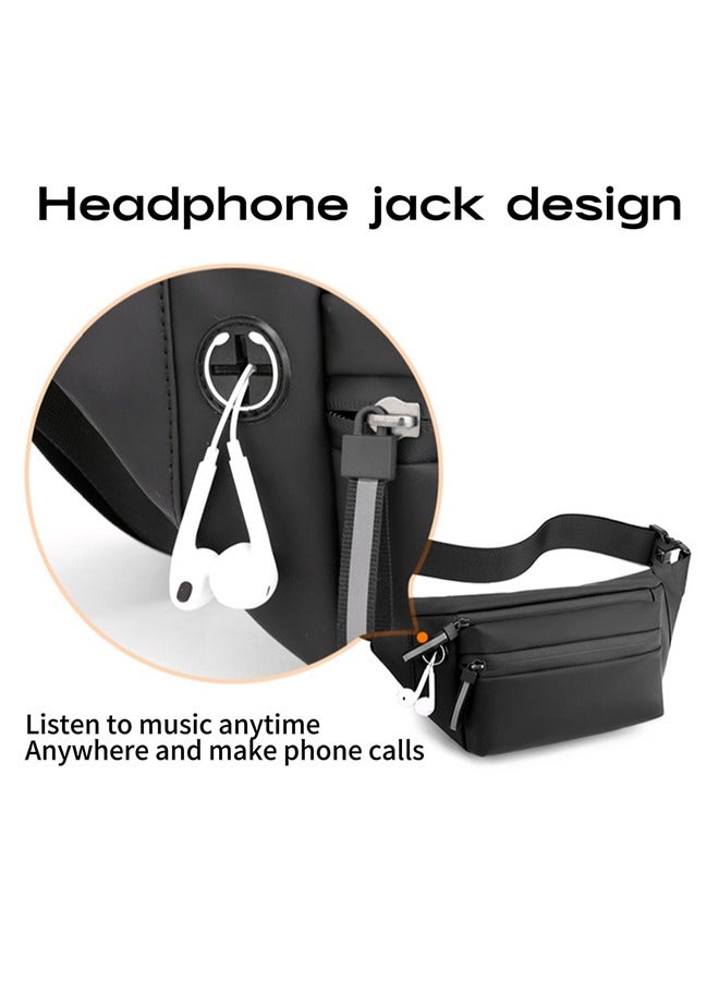 Large Crossbody Fanny Pack, Adjustable shoulder bag, Suitable for men and women, Stylish waterproof waist bag, Cell phone bag, wallet,Exercise Travel Leisure Walking Running Hiking Cycling - Image 5