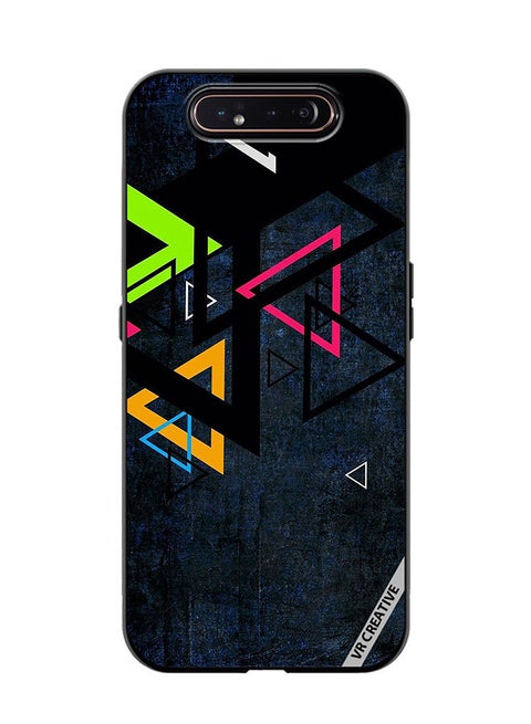 Protective Case Cover For Samsung Galaxy A80 Multiple Triangle Design Multicolour