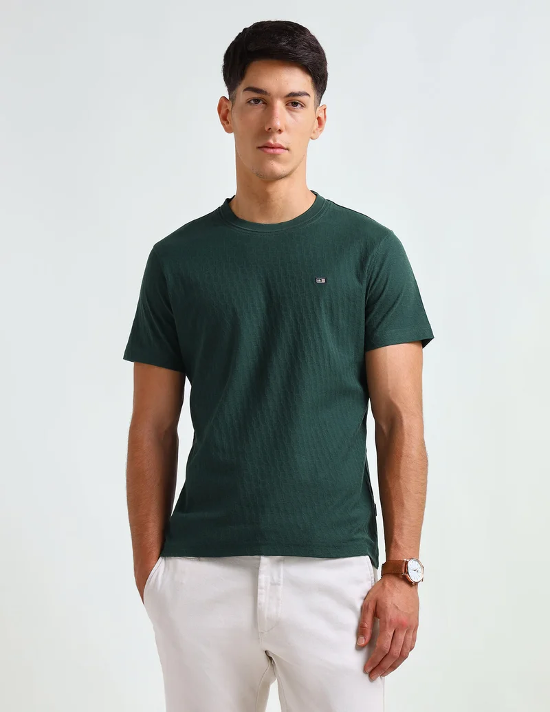 Arrow Regular Fit Textured T-shirt