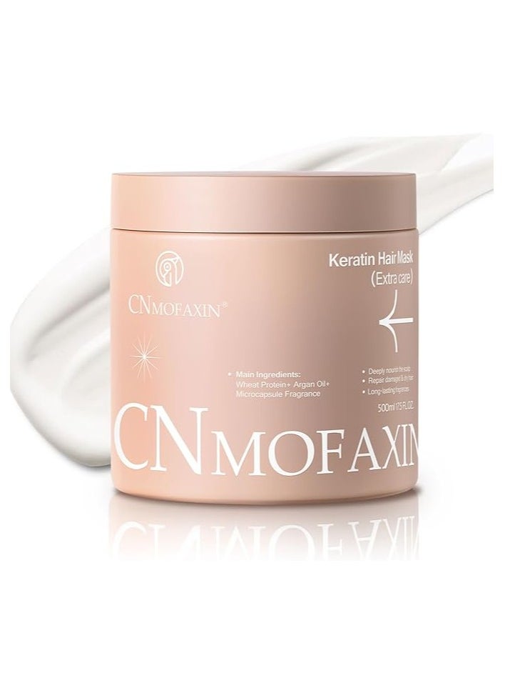 CNMOFAXIN - #1 Rated Keratin Hair Mask 500g for Dry & Damaged Hair – Deep Conditioner with Argan Oil & Wheat Protein – Anti-Frizz, Moisturizing Repair for Color-Treated Hair - Image 1