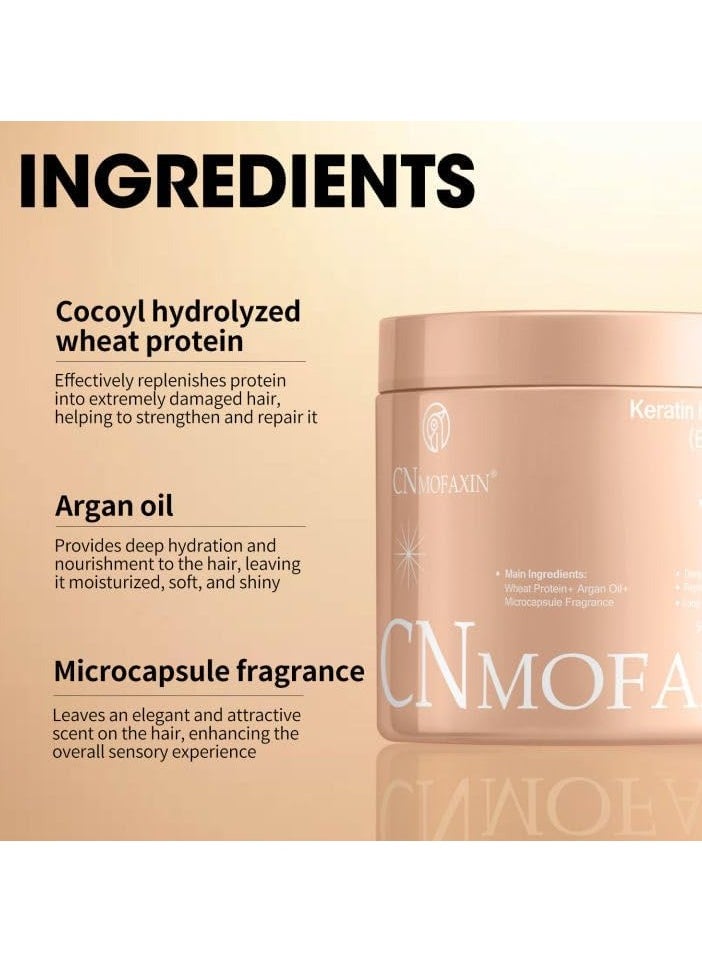 CNMOFAXIN - #1 Rated Keratin Hair Mask 500g for Dry & Damaged Hair – Deep Conditioner with Argan Oil & Wheat Protein – Anti-Frizz, Moisturizing Repair for Color-Treated Hair - Image 1