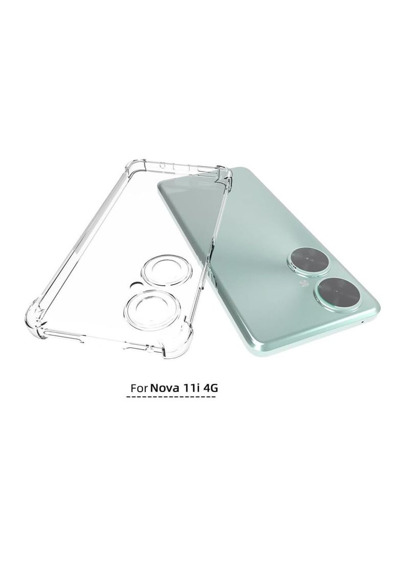 Generic - For Huawei Nova 11i Shockproof Silicone Back Defender Cover , Defender Corners and Semi Transparent Back Compatible With Huawei Nova 11i (6.8') (Clear) - Image 1
