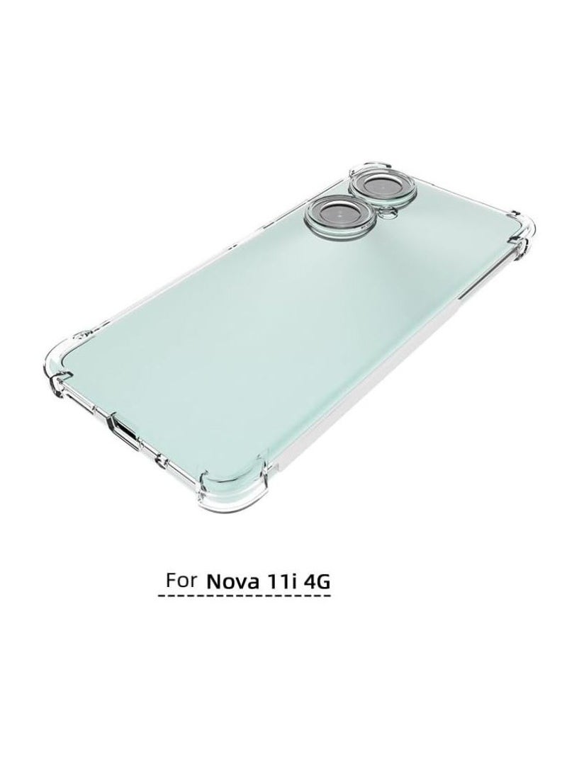 Generic - For Huawei Nova 11i Shockproof Silicone Back Defender Cover , Defender Corners and Semi Transparent Back Compatible With Huawei Nova 11i (6.8') (Clear) - Image 1