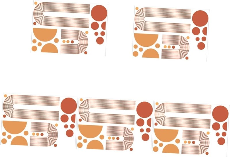 klarako 5 Sets Room and Background Geometric Decor Dot Murals Arch Living Decorations Sticker Art Home Wall Pattern PVC DIY Abstract Wallpaper Stick Ornaments for Decal Deal Peel Geometry - Image 1