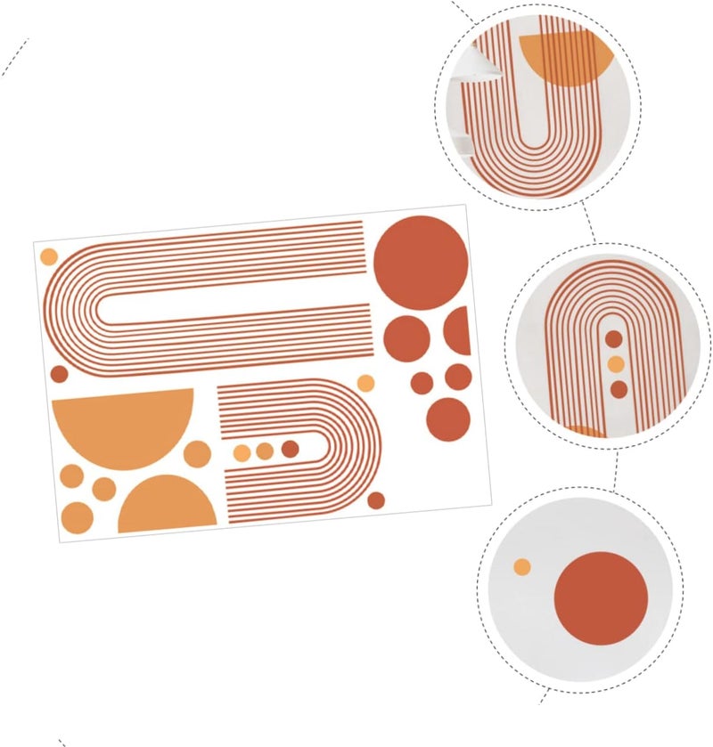 klarako 5 Sets Room and Background Geometric Decor Dot Murals Arch Living Decorations Sticker Art Home Wall Pattern PVC DIY Abstract Wallpaper Stick Ornaments for Decal Deal Peel Geometry - Image 3