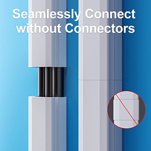 Yecaye TV Cord Hider, 42in Cord Cover, Large Cable Hider, Wire Covers for 4 Cords, Cable Raceway Wire Hider, Wire Hiders for TV on Wall, Cable Cover Cord Concealer, W1.18in H0.6in, White - Image 5