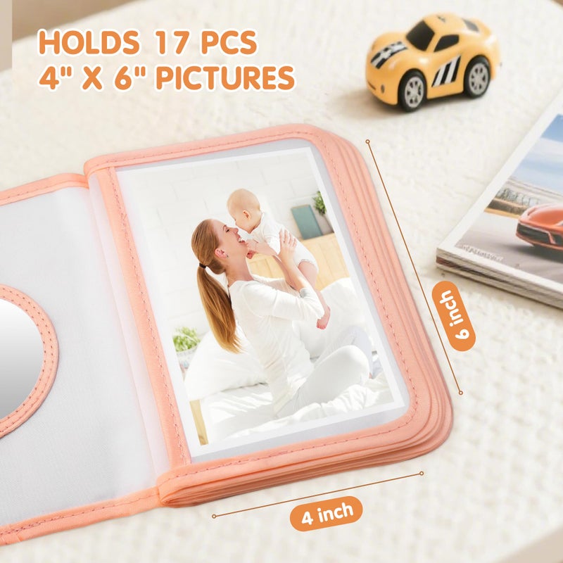AKAYOK My First Photo Album for Baby, Safari Animals Baby Photo Album | Holds 17 Pictures, Baby Memory Book with Star Hook & Baby Mirror, Portable Photo Albums 4x6 Pictures for Wedding Family Baby Travel - Image 5