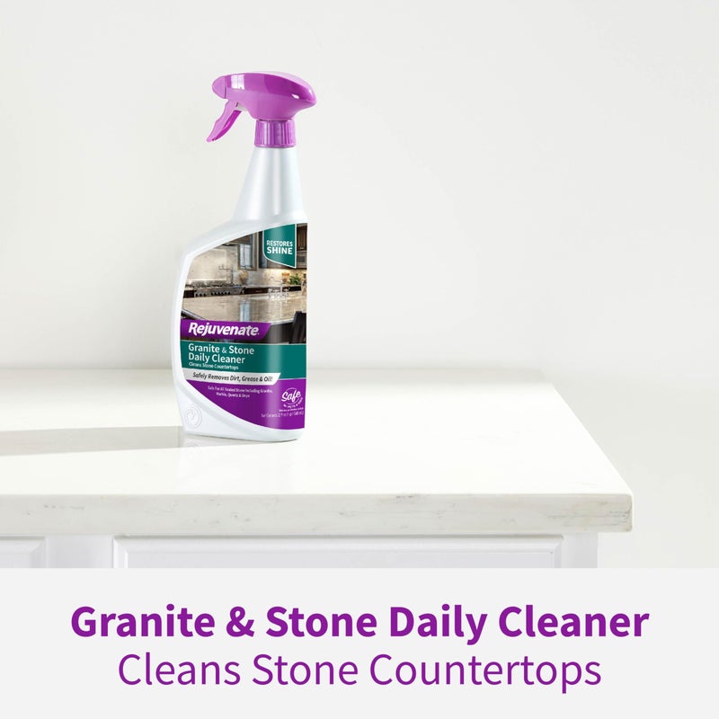Rejuvenate Granite & Stone Daily Cleaner Cleans Sealed Stone Countertops Including Granite, Marble, Quartz And Onyx Removing Dirt, Grease And Oil And Restoring Shine, 32 Ounces - Image 3