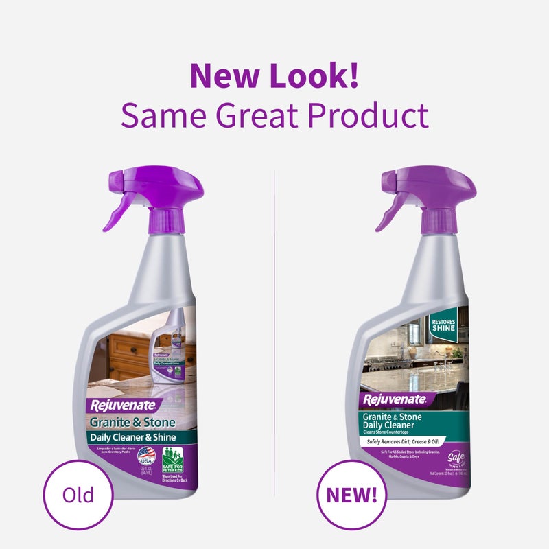 Rejuvenate Granite & Stone Daily Cleaner Cleans Sealed Stone Countertops Including Granite, Marble, Quartz And Onyx Removing Dirt, Grease And Oil And Restoring Shine, 32 Ounces - Image 2