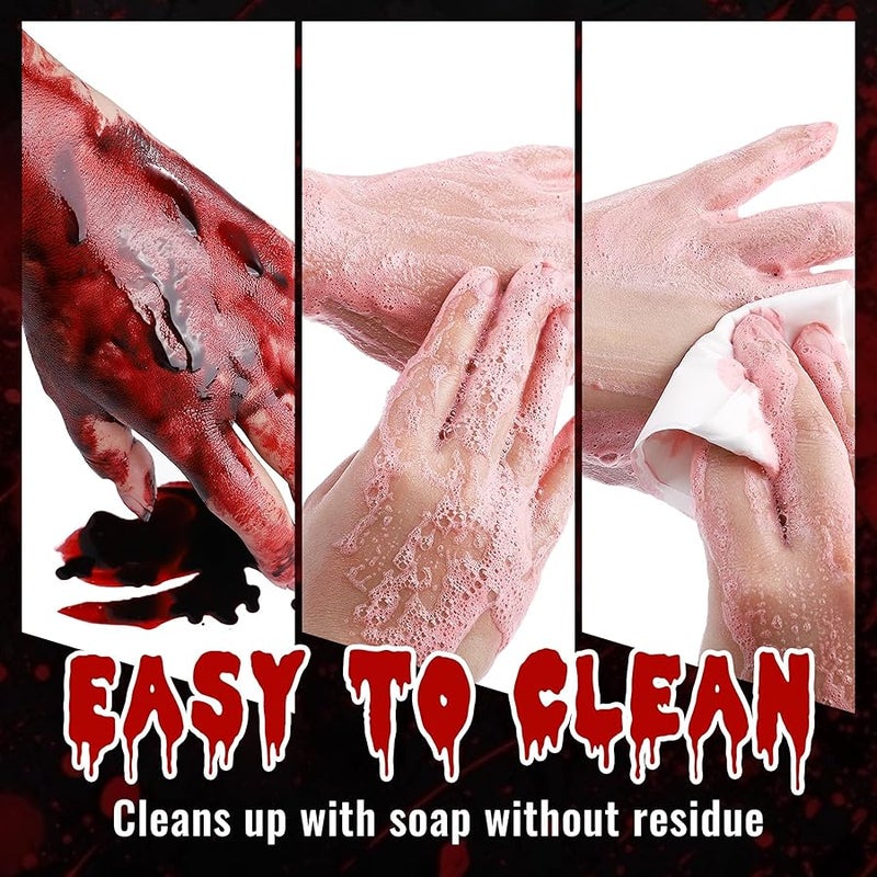 بوبيزوكا Artificial Blood Set of 3 - Fake Blood Dripping Realistic, Washable and Safe for Carnival, Film, Theatre, Mischief, Simulated Wounds - Image 5