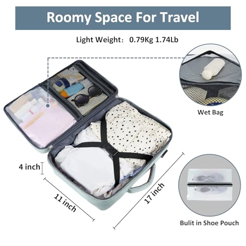 Taygeer Personal Item Backpack for Men Women, Travel Backpack Carry on Luggage Flight Approved with USB Charging Port & Shoe Pouch, Large Weekender Work Bag for Hiking Gift, Gray Powder - Image 4