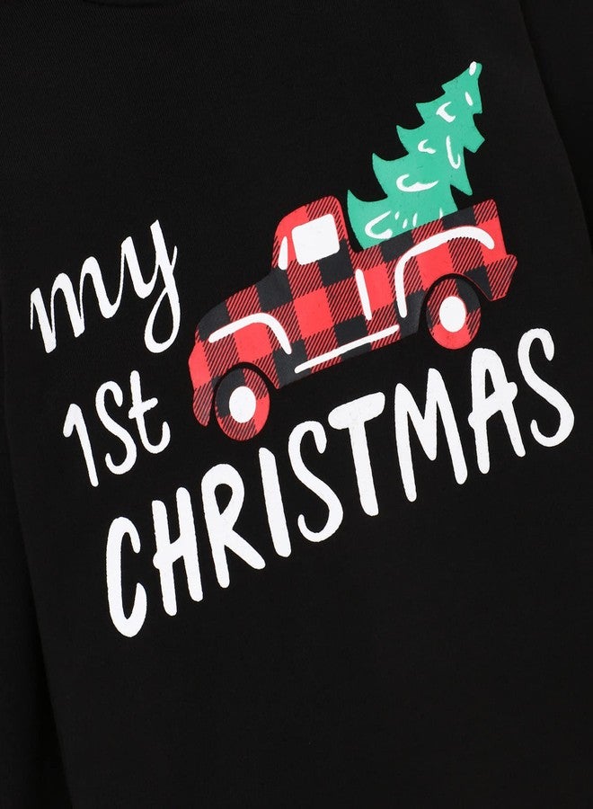 bilison My 1st Christmas Infant Baby Boy Outfits Set Newborn Boy Hoodies Sweatshirt Red Plaid Romper+Pant clothing Set - Image 4