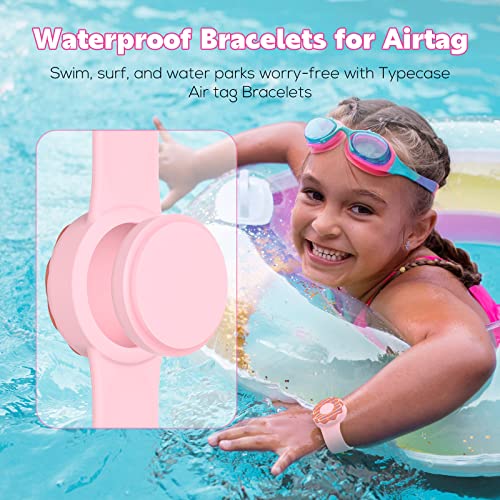 typecase Waterproof Air tag Bracelets for Kids (2 Pack) - Soft Silicone Hidden Air tag Wristband - Lightweight GPS Tracker Holder Compatible with Apple Airtag Band for Child (Penguin/Donut) - Image 2